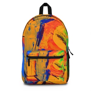 Vibrant Abstract Art Backpack - Colorful School Bag, Trendy Book Bag, Unique Travel Accessory, Creative Gift Idea, Artistic Rucksack