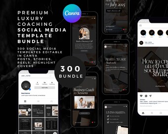 Coaching Instagram Templates: Minimalist Social Media Branding (Canva)