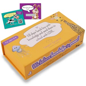 50 Lunchbox Trivia Notizen für Kinder, mit QR-Code-Inspirierende und Motivierendes Denken an Sie Notizen Karten für Jungen &Mädchen Im Alter von 6-8