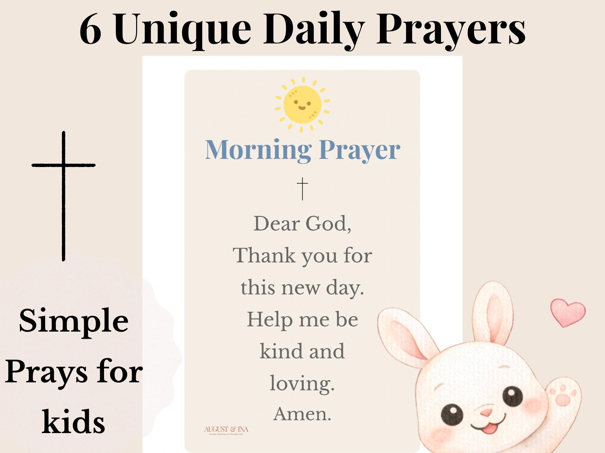 Christian Kids Prayer Cards Printable, Daily Prayer Cards for Children ...