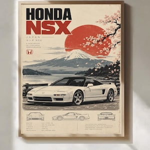 Honda NSX Poster Japanese JDM Sports Car Wall Art