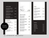 Restaurant Menu Template, Editable Food Menu Template, Restaurant Menu Printable, Customizable Menu Template, Customizable MenuTemplate