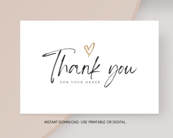 Thank You Card Printable Business Thank You Card Printable - Etsy