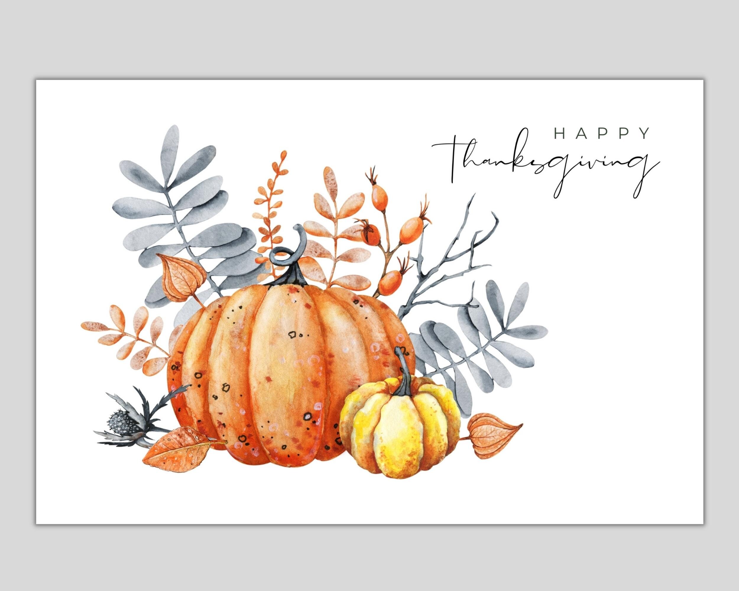 Thanksgiving Card Printable , Happy Thanksgiving Card, Fall Greeting ...