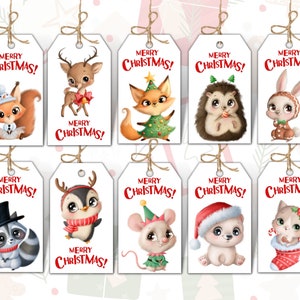 Printable Christmas Gift Tags, DIY Gift Tag, Christmas Tags Animals, Cute Christmas Gift Tags, Christmas Gift Tags For Kids, Printable Tags