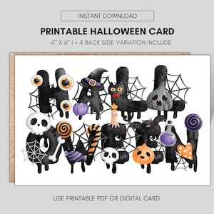 Printable Halloween Cards, Halloween card Letter, Happy Halloween Card, Printable Card, Halloween Greeting Card, Trick or Treat