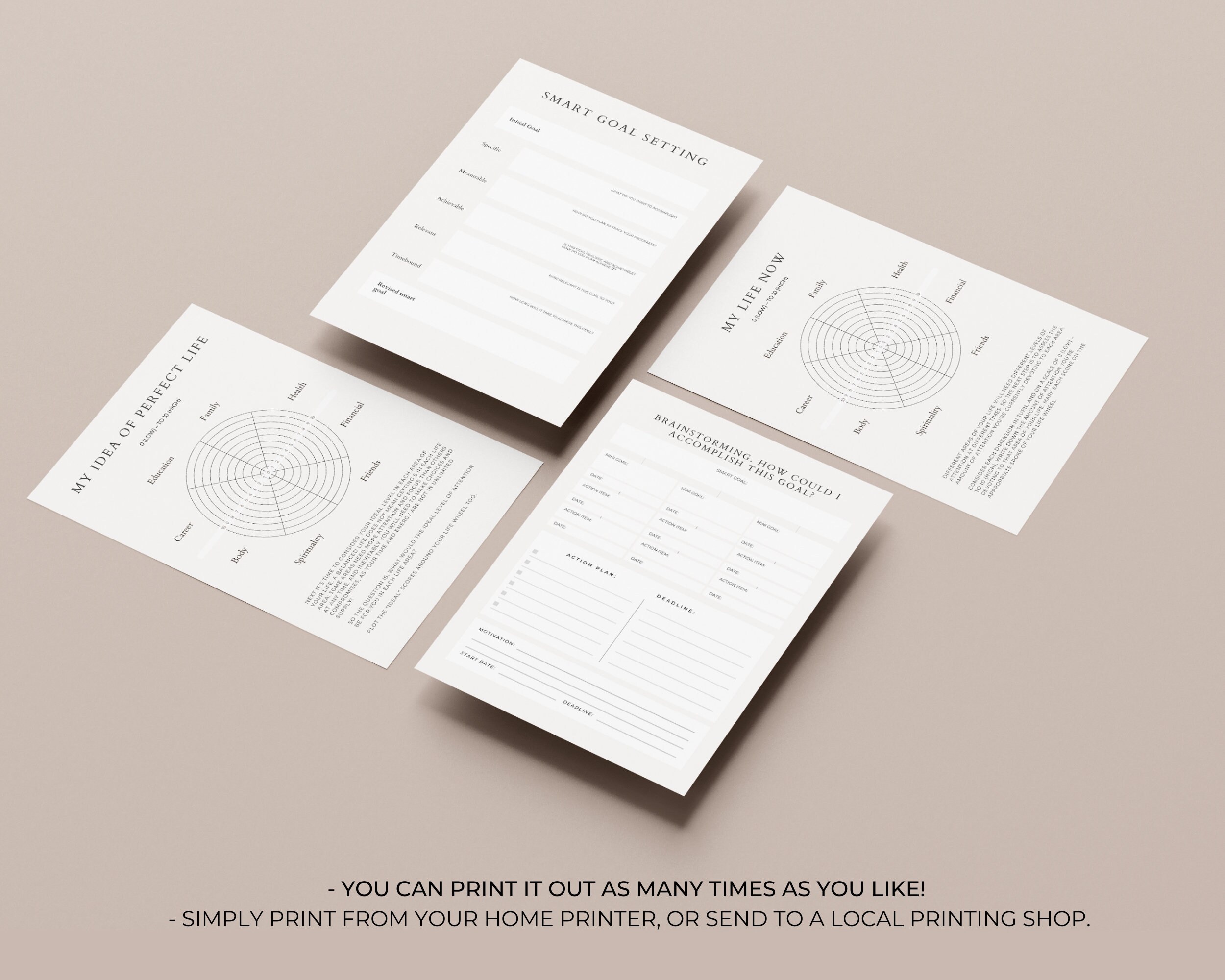 Goal Planner Printable, Goals Journal, SMART Goal Setting, New Year ...