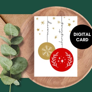 DOWNLOAD ISTANTANEO Biglietto di Buon Natale stampabile, Biglietto di Natale stampabile, Biglietto di auguri, Biglietti di auguri di buon Natale, Cartolina di Buon Natale