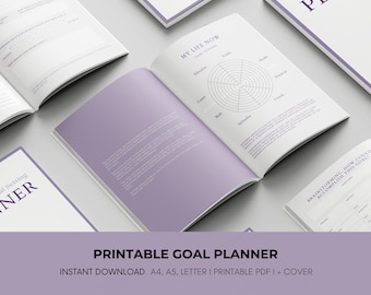 Goal Planner Printable, Goal Planner Bundle, Printable Goal Plannner, Bullet Planner, Vision Board, Printable Goal Planner Bundle