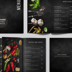 Restaurant Menu Template, Editable Food Menu Template, Restaurant Food Menu, Customizable Food Menu Template. Restaurant Menu printable