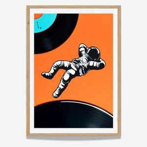 Retro Space Poster, Retro Astronaut Poster, Astronaut Wall Art, Abstract Retro Wall Art, Printable Digital Download, Retro Spaceman Art
