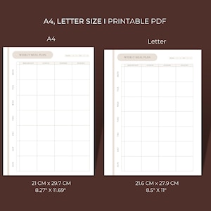 Printable Weekly Meal Planner, Printable Weekly Grocery List, Weekly ...