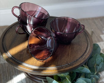 Vintage Purple Amethyst Teacups (Set of 4) by Vereco France