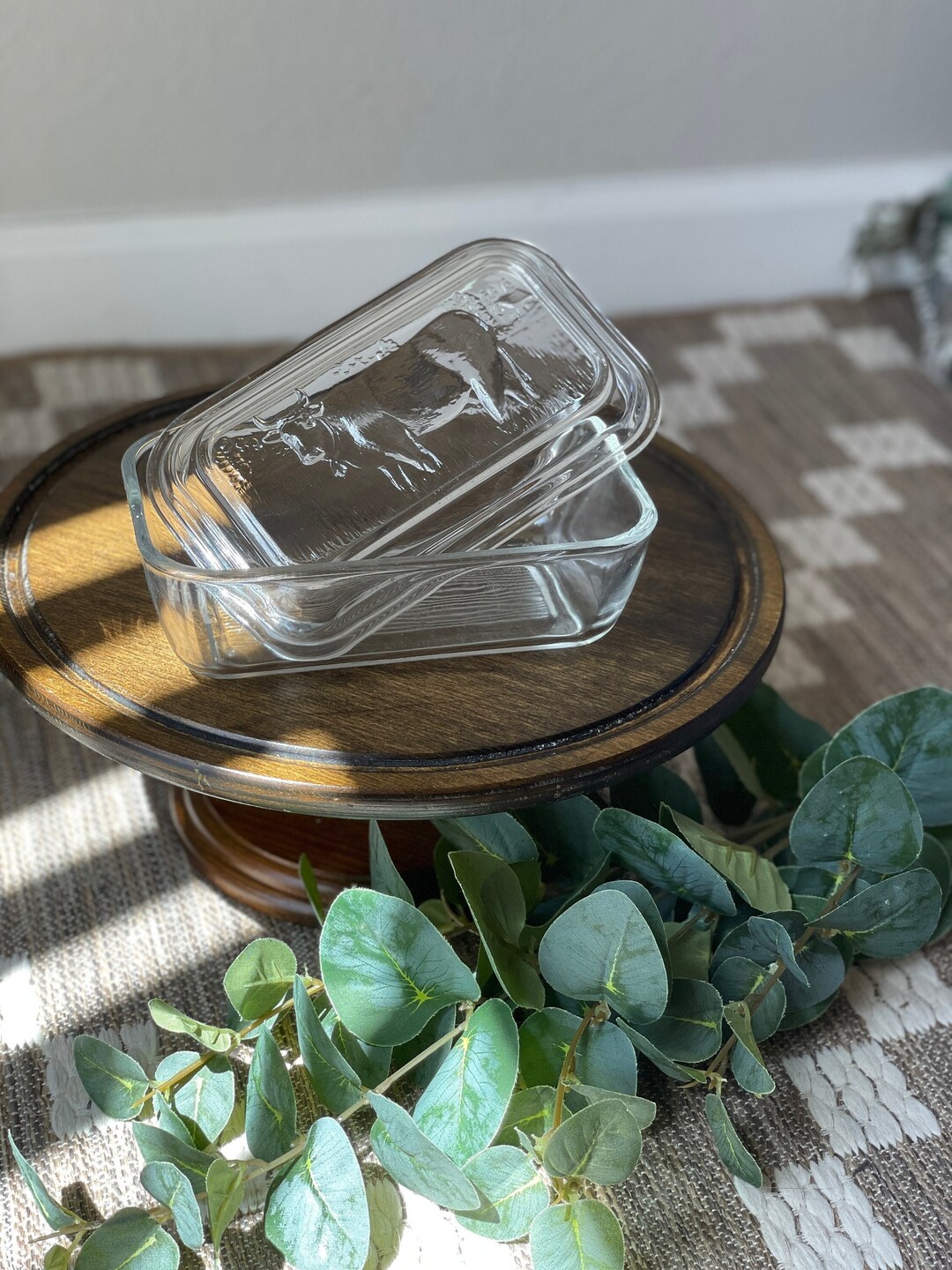 Vintage Glass Cow Butter Dish/ Refrigerator Dish by Arcorc Etsy