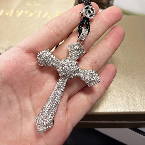 S925 Sterling Silver Double Cross Necklace, Retro Handmade Chrome Hearts  Style Hiphop Player Pendant Necklace,valentine's Gift for Him -  Canada