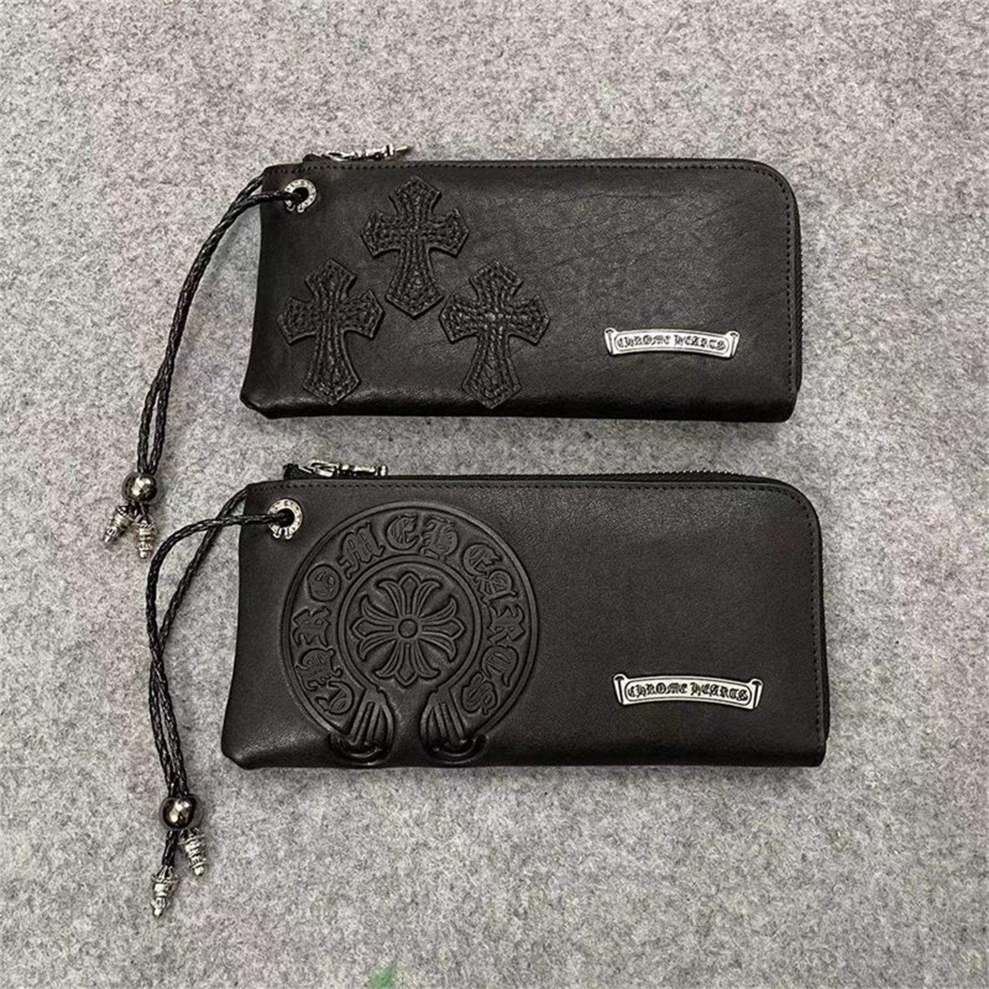 Shop CHROME HEARTS CH CROSS Zipper Change Purse Wallet (w/ Wrist