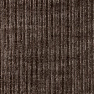 May include: A dark brown fabric featuring a distinct vertical ribbed texture. The material displays a consistent pattern of raised parallel lines running from top to bottom, creating a deep, shadowed appearance between each individual corded ridge.