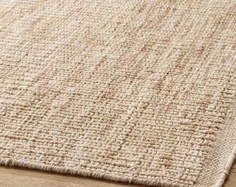 Handwoven Wool Kilim Rug - Modern Geometric Area Rug, Neutral Earth Tone Flatweave Carpet, Southwestern Boho Living Room Decor