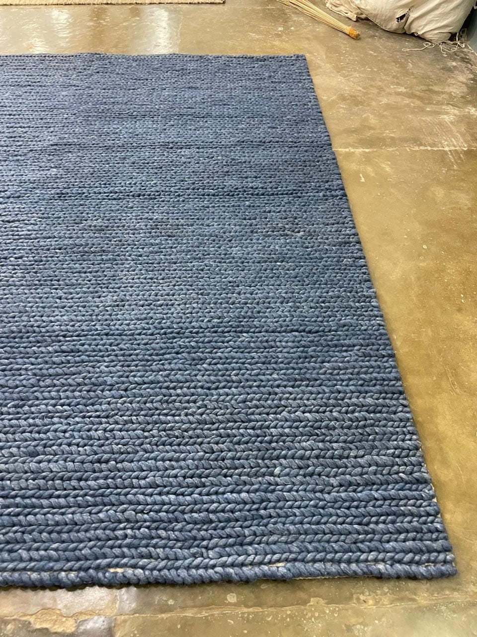 Handwoven Solid Blue Wool Area Rug 8x 10, Minimalist Modern Decor - Etsy