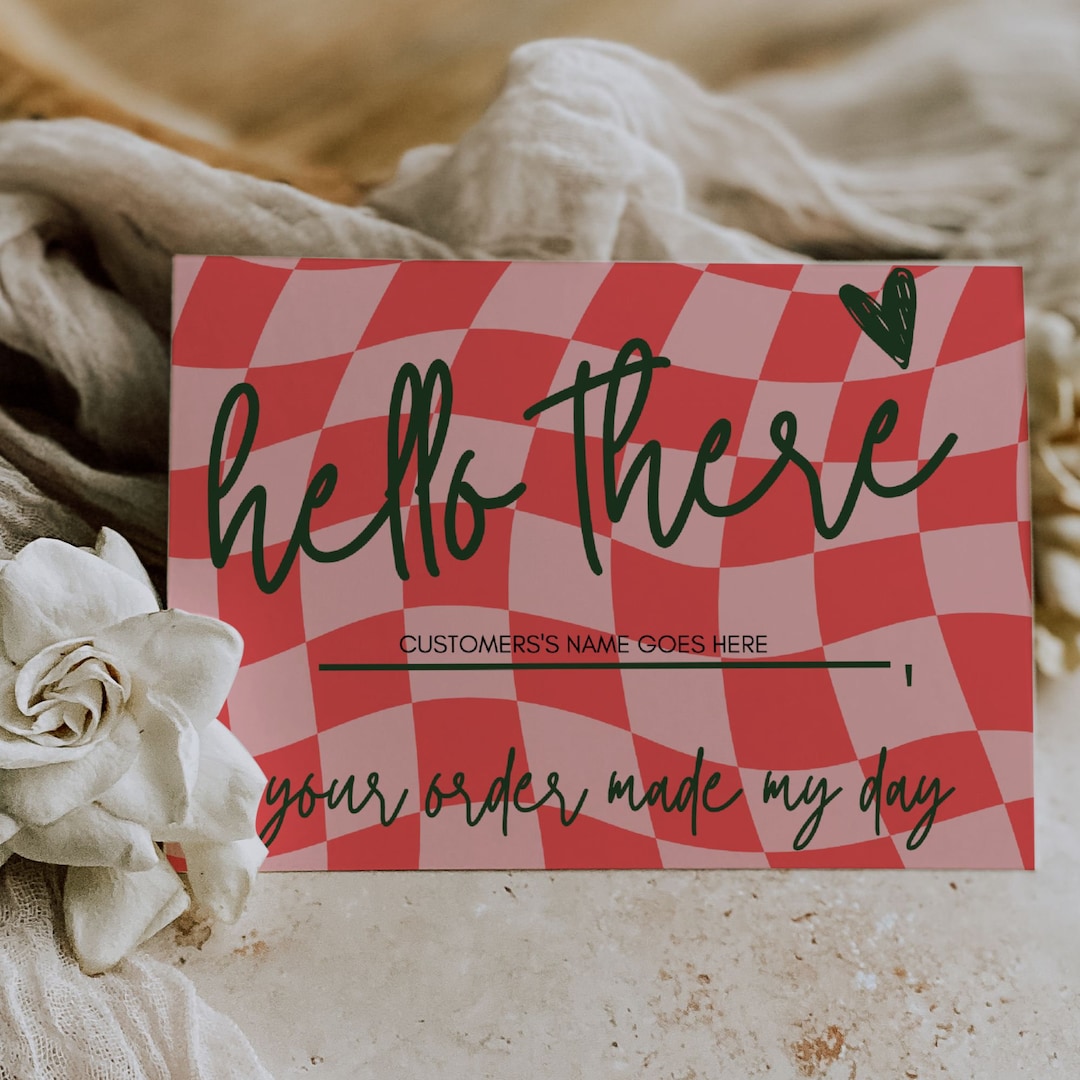 Retro Thank You Card Template Editable Small Business Thank Etsy