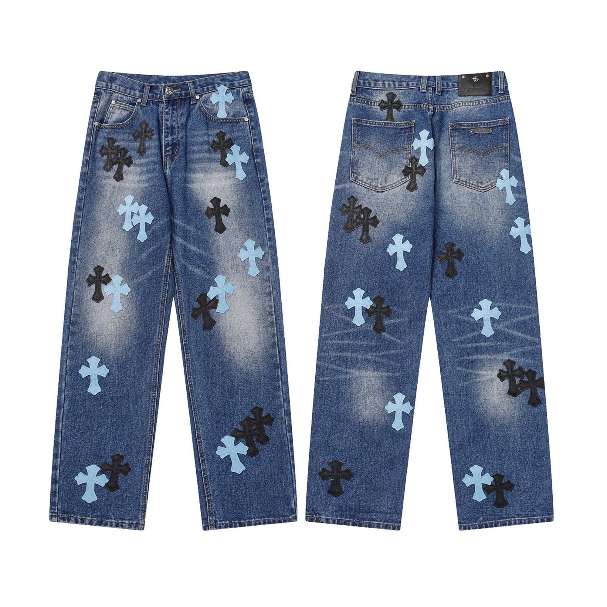 Chrome Hearts Style Jean Shorts,chrome Hearts Denim Pants ,birtday Gift ...