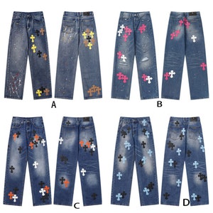 Chrome Hearts Multi-Colored Cross Patches Jeans, WHAT'S ON THE STAR?