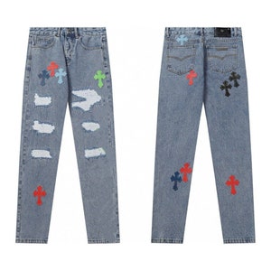 Chrome Hearts Style Jean Shorts,chrome Hearts Denim Pants ,birtday Gift ...