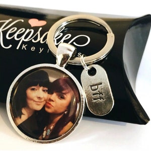 Chaveiro com foto personalizada BFF melhor amigo para sempre caixa de presente de presente de aniversário