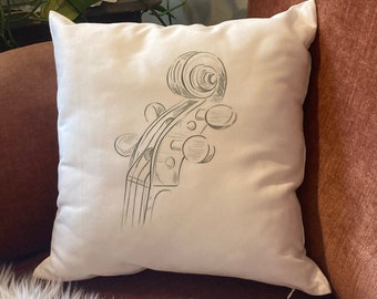 Coussin violoncelle, housse de coussin de canapé, cadeau violoncelle professeur de musique violoncelliste décoration de canapé violoncelliste musique maison décoration cadeau Noël
