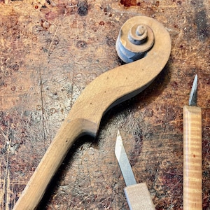 Alte Geigen Schnecke, Geschenk Violinist, Violinkopf Dekoration, Geigenkopf, Geigenbau-Bestandteil, Violine