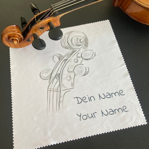 Violin Personalized cleaning cloth for violin for varnish care, violin varnish, cleaning old violin, violin cloth