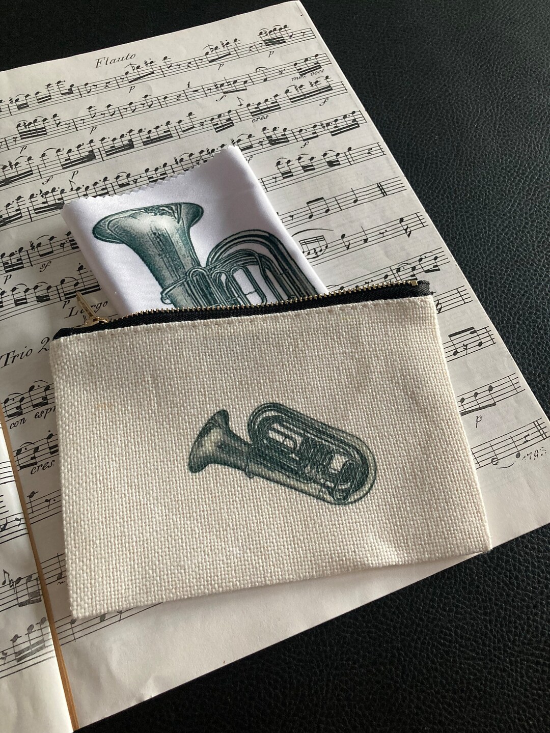 Tuba Bag for Accessories With Cleaning Cloth, Gift for Tuba Players and