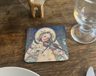 Dessous de verre violon, cadeau pour violoniste, ange de Noël violon, décoration de table Noël