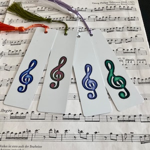 Marcadores de música, livros, marcador de clave de sol feito de metal com clave de sol, músico de presente, livro de música, livreto de música, clave de sol
