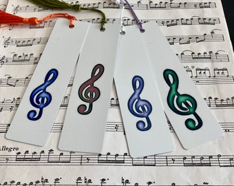 Music bookmarks, books, clef metal bookmarks with treble clef, gift musician, music book, sheet music, G clef
