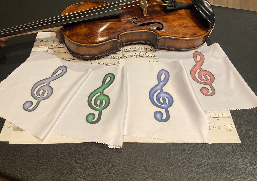 Cleaning Cloth for Violin, Violin Bows, Strings, With Blue Clef, Violin