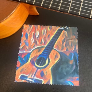 personalisierbares Geschenk für Gitarren Spieler Reinigungstuch  Gitarrenpflege, Poliertuch für Gitarre, Pflegetuch für Gitarrensaiten