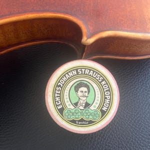 Vintage Geigen Kolophonium-Dose, Geschenk für Geiger zu Weihnachten und Geburtstag, antike Musik Deko Violine