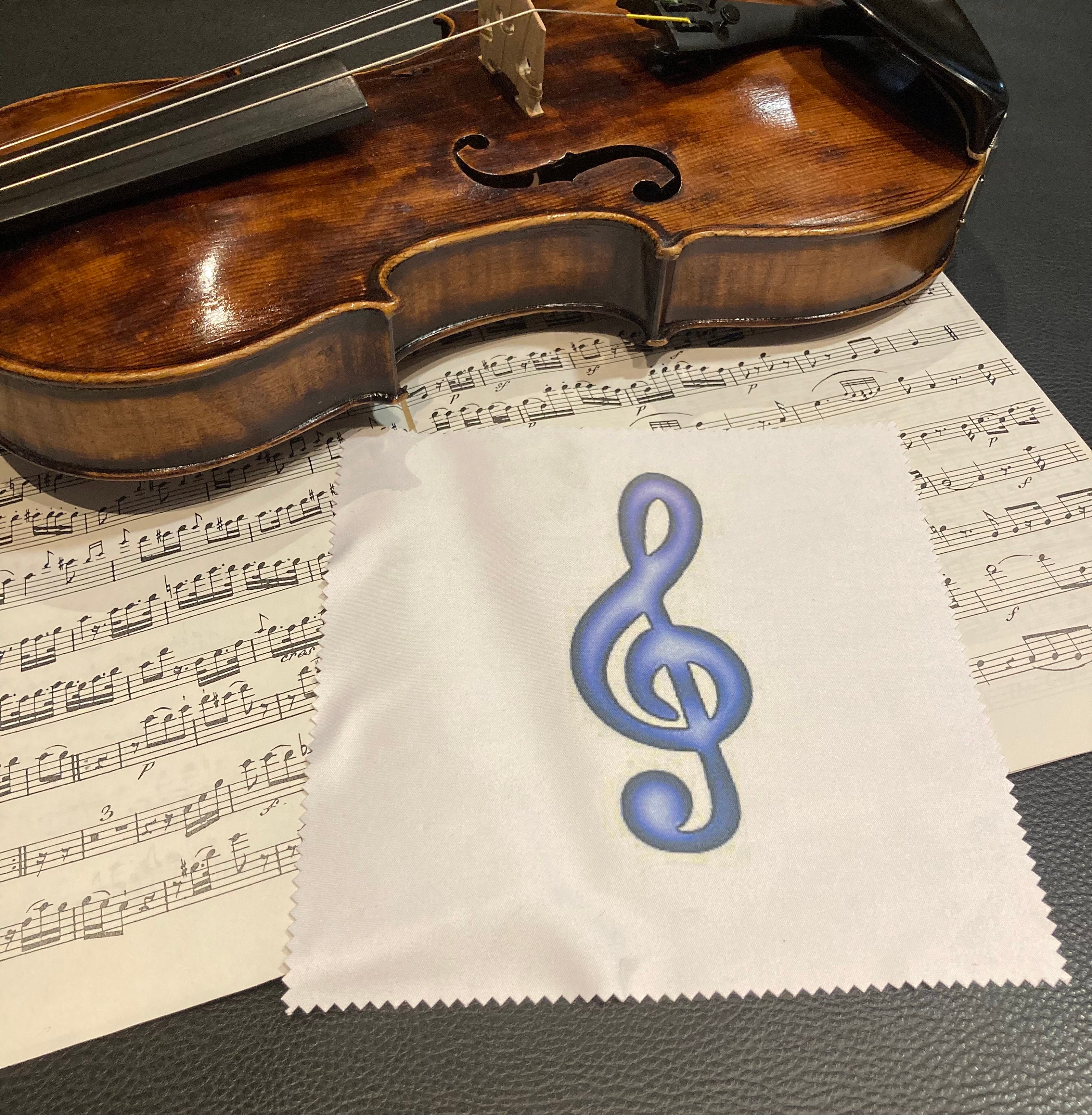 Cleaning Cloth for Violin, Violin Bows, Strings, With Blue Clef, Violin