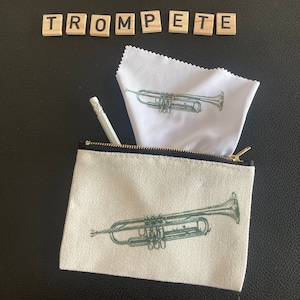 Personalised Trumpet Bag for Accessories with Cleaning Cloth Christmas Gift for Trumpet Players and Teachers