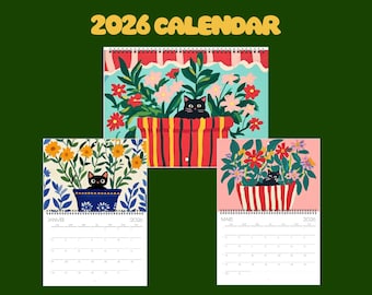 Calendario escolar 2026/2027 - Calendario del gato negro - Calendario para amantes de los gatos