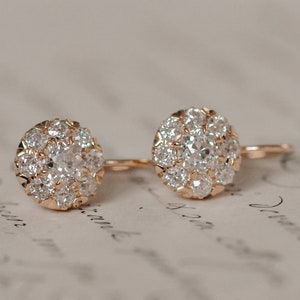 Antique earrings old European diamonds
