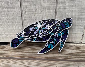 Wooden Sea Turtle Wall Art - Gift Idea