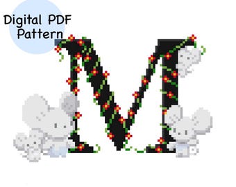 M for Maushold Pokémon Alphabet Cross Stitch Pattern PDF