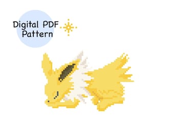 Sleeping Jolteon Pokémon Cross Stitch Pattern PDF