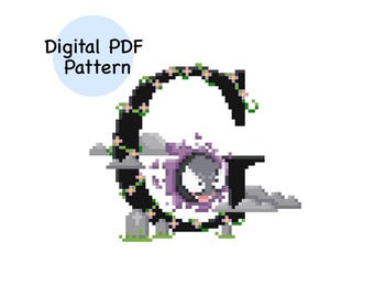 G for Gastly Pokémon Alphabet Cross Stitch Pattern PDF