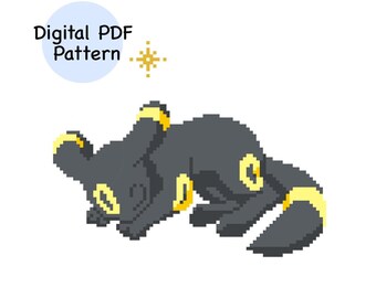 Sleeping Umbreon Pokémon Cross Stitch Pattern PDF