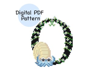 O for Omastar Pokémon Alphabet Cross Stitch Pattern PDF