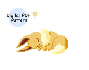 Sleeping Eevee Pokémon Cross Stitch Pattern PDF