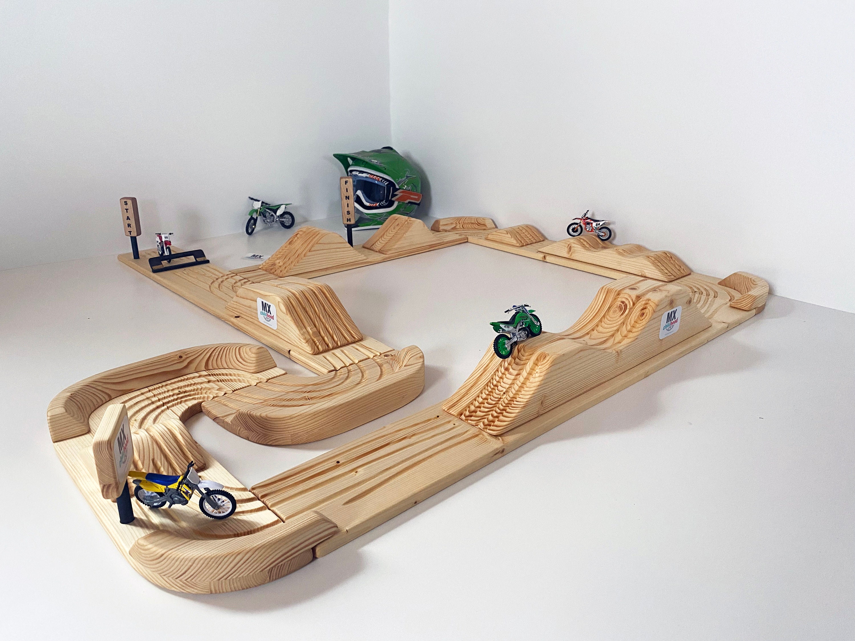 Large Dirt Bike Racing Track / Wooden Motocross Track / Motocross Kids